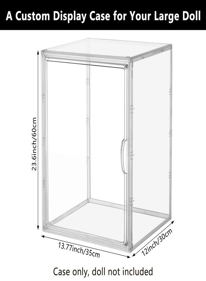 WAKCCIL XL Display Case for Big Labubu POP MART Doll - with Magnetic Door, Acrylic Clear Dustproof Large Toy Showcase, Box Stackable Storage Cabinet - Compatible with 24 inch Oversized Plush Dolls - Image 2