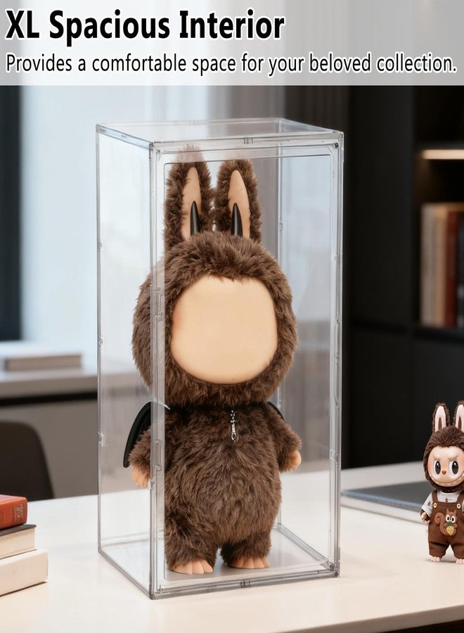 WAKCCIL XL Display Case for Big Labubu POP MART Doll - with Magnetic Door, Acrylic Clear Dustproof Large Toy Showcase, Box Stackable Storage Cabinet - Compatible with 24 inch Oversized Plush Dolls - Image 3