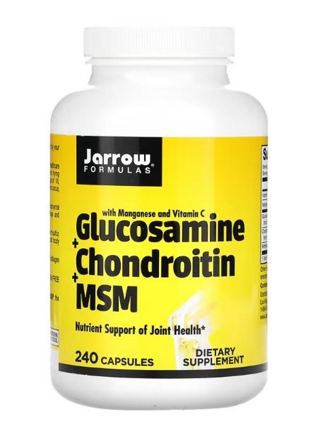 jarrow formulas Glucosamine  Chondroitin  MSM 240 Capsules - Image 1