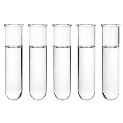 YIBOT Glass Plant Propagation Tubes Accessories Glass Test Tubes Tiered Planters Wall Terrarium for Home Office Plant Hanger Flower Vases Wall Decor Hydroponic Cuttings (5 Tube Vases) Clear - Image 1