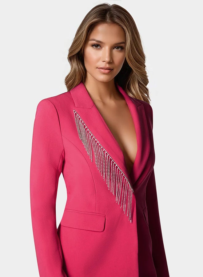 bebe Rhinestone Fringe Tailored Blazer - Image 3