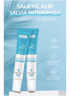 MOOYAM 2 Pcs Salicylic Acid Remove Acne Gel, Rapid Action Acne Spot Treatment for Face Closure & Acne Dots, Premium Acne Scar Gel & Pimple Remover, 20g  - Image 2