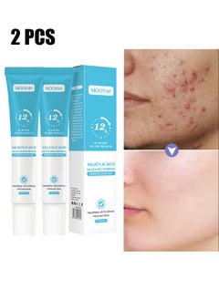 MOOYAM 2 Pcs Salicylic Acid Remove Acne Gel, Rapid Action Acne Spot Treatment for Face Closure & Acne Dots, Premium Acne Scar Gel & Pimple Remover, 20g  - Image 1