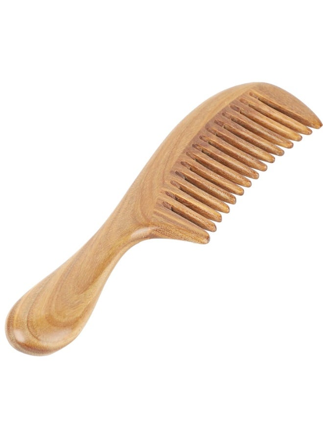 Red Blossom Handmade 100% Natural Green Sandalwood Hair Comb – Wide-Tooth Wooden Comb for Detangling | Anti-Static & Aromatic (1 Count, Pack of 1)  - Image 5
