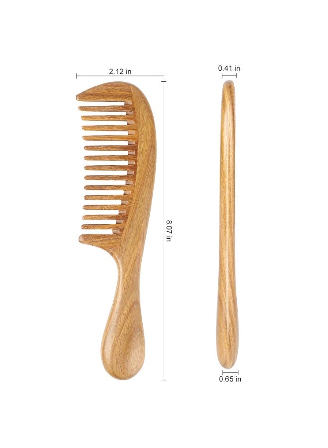 Red Blossom Handmade 100% Natural Green Sandalwood Hair Comb – Wide-Tooth Wooden Comb for Detangling | Anti-Static & Aromatic (1 Count, Pack of 1)  - Image 3
