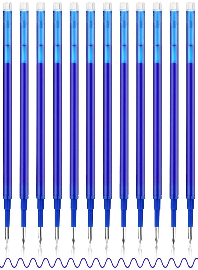 Andibro 12 Pieces Blue Erasable Gel Pen Refills, Gel Ink Refills Compatible with Erasable Pens, Fine Point 0.7 mm, for Writing Planner and Crossword Puzzles - Image 1