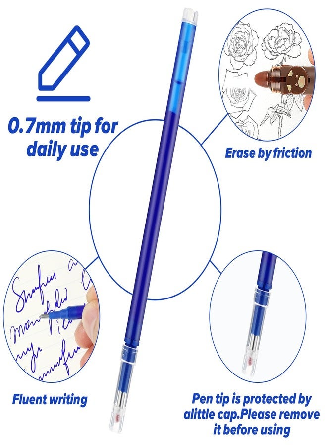 Andibro 12 Pieces Blue Erasable Gel Pen Refills, Gel Ink Refills Compatible with Erasable Pens, Fine Point 0.7 mm, for Writing Planner and Crossword Puzzles - Image 3