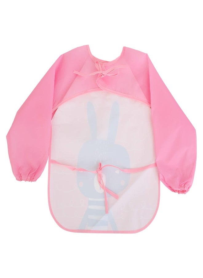 Da Anushi Cute Cartoon Printed Full Sleeves Washable Waterproof Apron Feeding Bibs For Babies,Toddlers,Infants (6 Months to 5 Years), Comfortable Soft Baby Bibs Keep Stains Off! (Pink, Light Blue) - Image 2