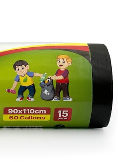 Tru Garbage Bags Compact Roll Black 90x110cm 60Gallon (15pc x 3 Rolls) 45bags  - Image 4