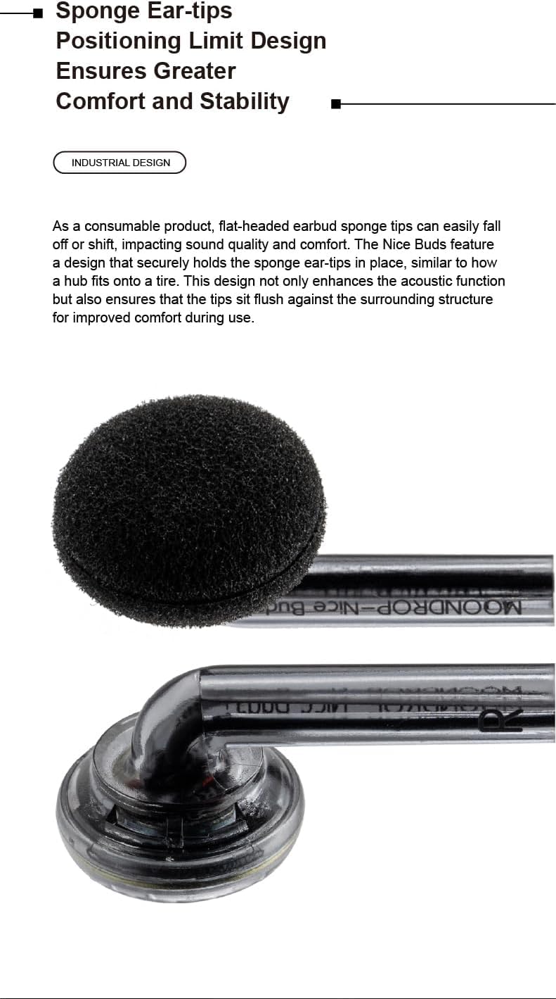 Moondrop Nice Buds Flat-Headed Earbuds with 3.5mm Stereo Plug (Transparent with Mic) - Image 5