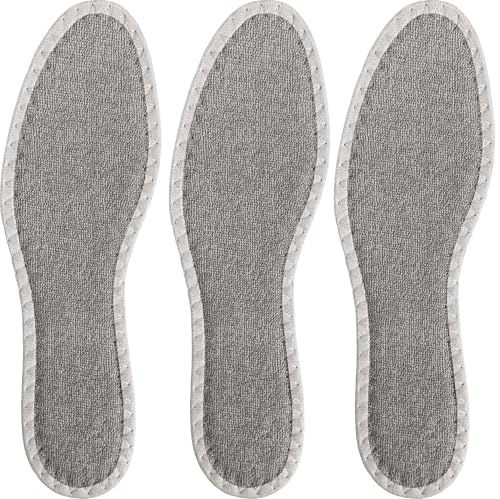 pedag Deo Fresh Natural Terry Cloth Sisal Insoles Handmade in Germany Fully Washable Perfect for Keeping Feet Dry and Fresh in The Summer US W8 EU 38 Grey 3 Pair - Image 2