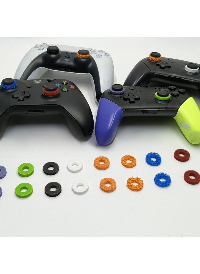 Generic - LegionGoPS4PS5PROXBOXROGPSPortal Rocker Feel Enhancement Buffer Ring Large Quantity Discount-Product Color:One Pair Each Of Purple And Green + One Pair Of P5 Replacement Caps - Image 1