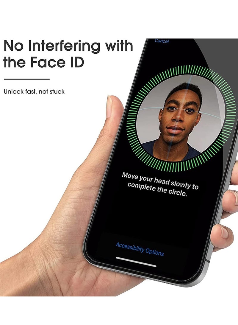 BORTONY Privacy Full Coverage Screen Protector for iPhone 14 Pro Max 6.7-Inch Anti-Spy Tempered Glass Film Edge to Edge Protection Case Friendly 2-Pack - Image 3