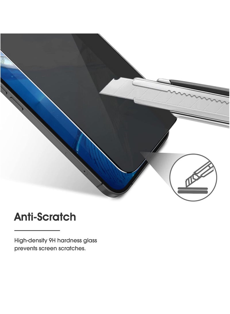 BORTONY Privacy Full Coverage Screen Protector for iPhone 14 Pro Max 6.7-Inch Anti-Spy Tempered Glass Film Edge to Edge Protection Case Friendly 2-Pack - Image 4