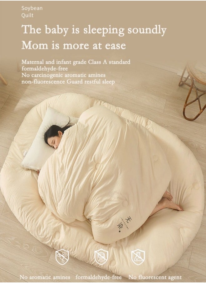 GGEROU - Super Soft Soybean Fiber Quilt Anti Allergy Duvet Spring Duvet Winter Thickened Quilt 220x240cm 4KG White - Image 1
