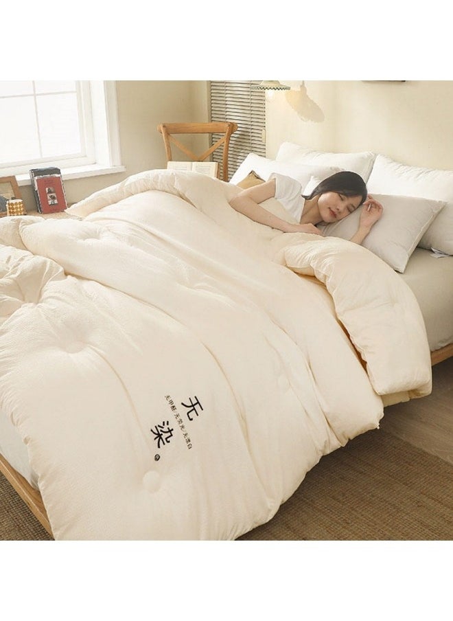 GGEROU - Super Soft Soybean Fiber Quilt Anti Allergy Duvet Spring Duvet Winter Thickened Quilt 220x240cm 4KG White - Image 1