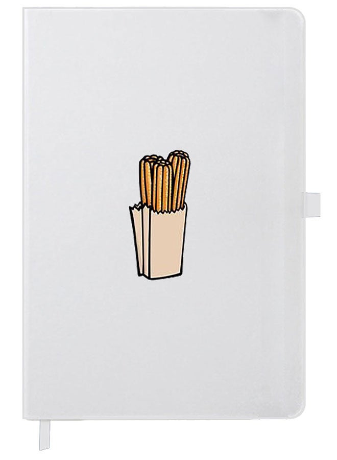 Theodor Designer A5 Thick White Hardcover Notebook Dessert Churos - Image 1