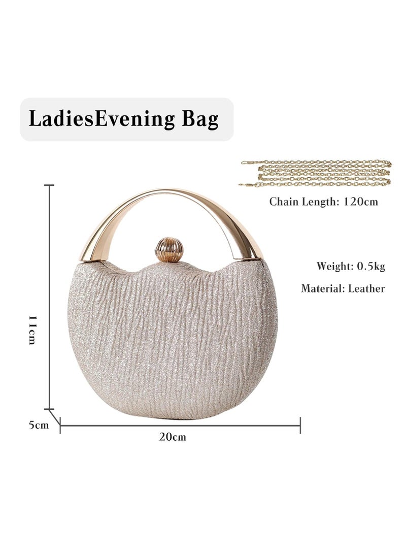 KASTWAVE حقيبة نسائية مسائية، حقيبة لامعة، حقيبة كلتش متلألئة، محفظة زفاف، حقيبة يد لامعة، حقائب للسيدات والفتيات، لحفل التخرج والحفلات والزفاف والخطوبة، ذهبية - Image 5