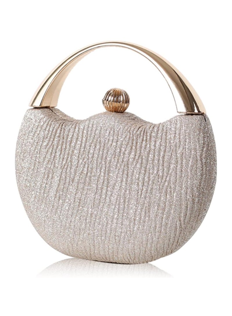 KASTWAVE حقيبة نسائية مسائية، حقيبة لامعة، حقيبة كلتش متلألئة، محفظة زفاف، حقيبة يد لامعة، حقائب للسيدات والفتيات، لحفل التخرج والحفلات والزفاف والخطوبة، ذهبية - Image 1