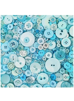 Excefore 1000 Pcs Turquoise Buttons for Crafts in Bulk Assorted Turquoise Craft Buttons Mixed Teal Button for Crafting Teal Craft Buttons  - Image 2