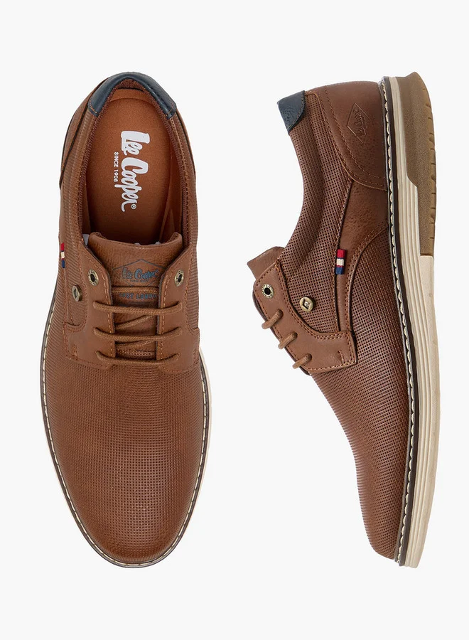 Lee Cooper Men's Logo Embossed Lace-Up Sneakers