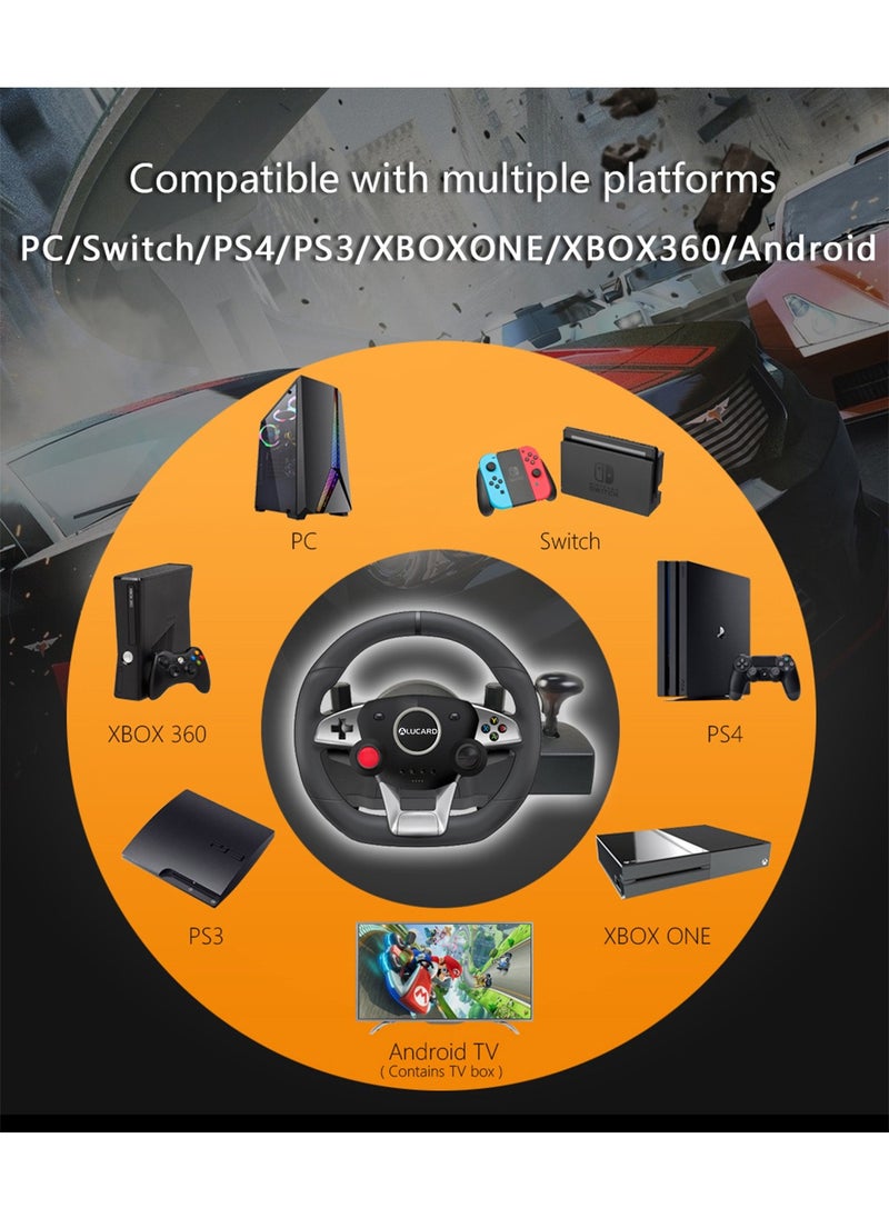 ALUCARD - 270 Degree Racing Steering Wheel with Pedal and Shifter,Paddle Shifters Support PS4/PS3/PC/Xbox one/Xbox360/Android/Switch Game - Image 1