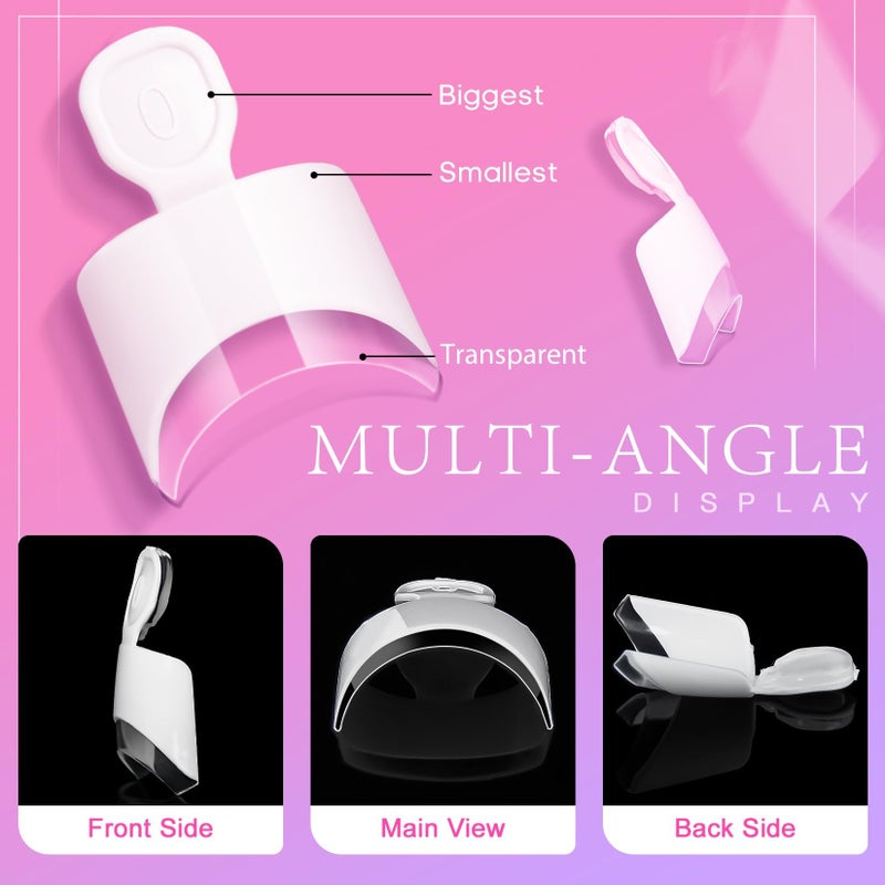 AORAEM White French Nail Tips 120 PCS Short French Style Acrylic Nail Tip 12 Sizes False Nails Clear and White Press on Nails for Women - Image 3