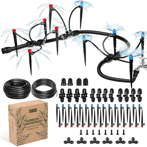 Spalolen PushtoConnect Drip Irrigation System Kit Complete Premium Garden Watering System with 50FT 12 Mainline LeakResistant Quick Connect Fittings Adjustable Drip Emitters for Raised Beds Greenhouse - Image 1
