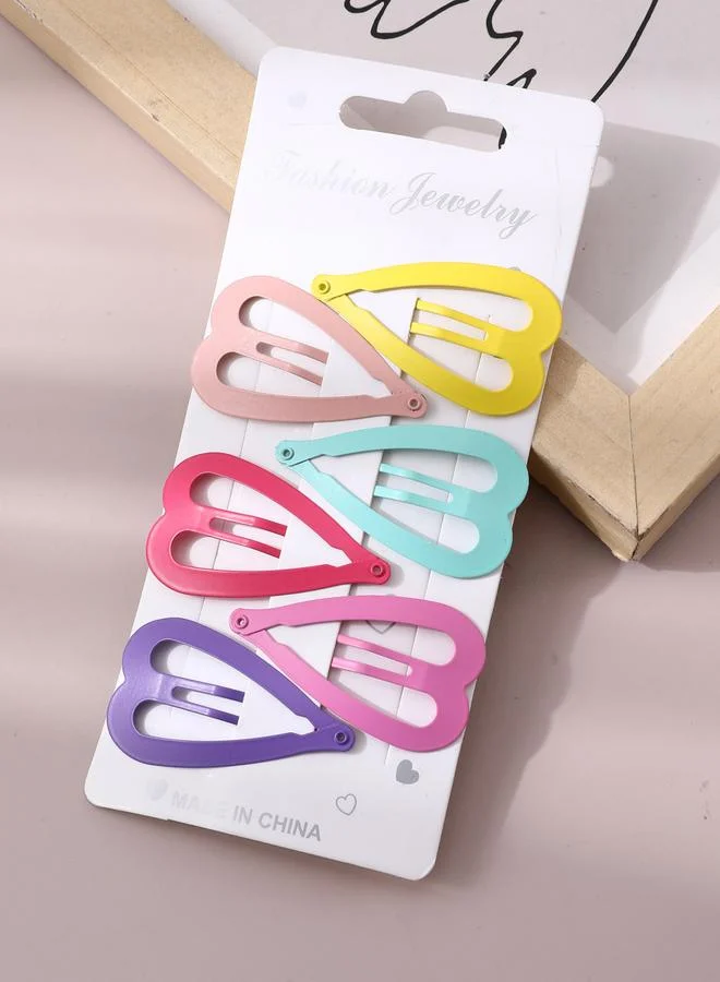 Take Two Pack of 6 - Heart Hair Clips