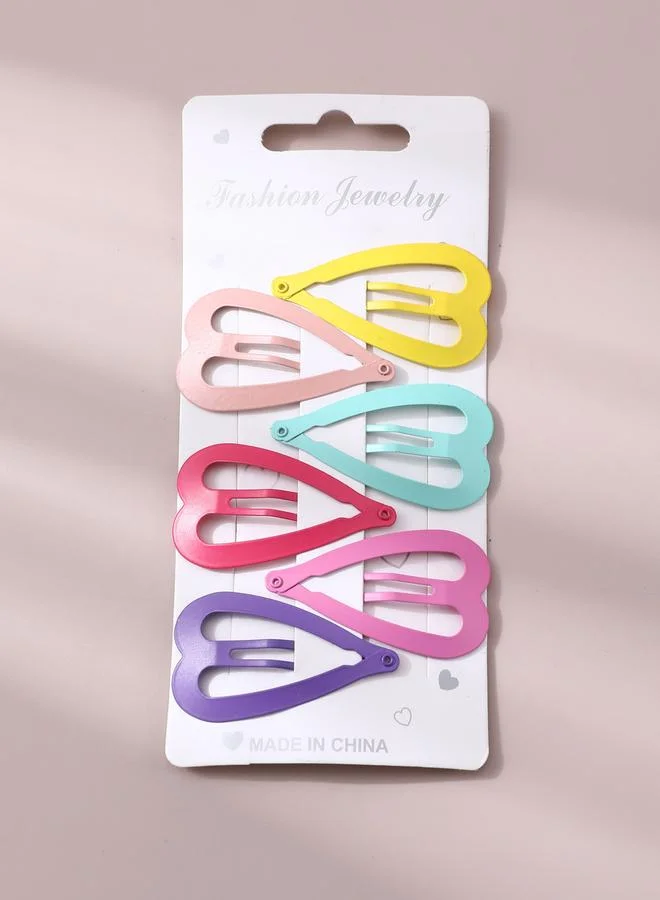 Take Two Pack of 6 - Heart Hair Clips