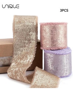 3 Pcs Chiffon Ribbon for Gift Wrapping - Flower Bouquet - 1.5in*15ft Gift Ribbon - Thick Gift Wrap Ribbon - Decorative Ribbon for Wedding - Crafts (Gold/Purple/Pink) - pzsku/ZB364C1B49ED73368E087Z/45/_/1736404782/e583ff9e-e55d-4384-88a5-28f45d72df4f