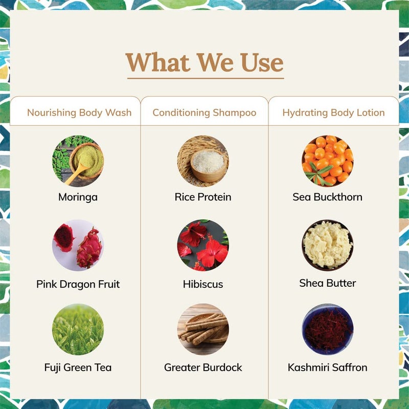 Tikitoro Teens Bath And Body Combo Offer Pack 300ml x 3 Nourishing Body Wash Conditioning Shampoo Hydrating Body Lotion Gift Pack For Teens 100 Vegan No Parabens Sulphates Age 11 Years - Image 3