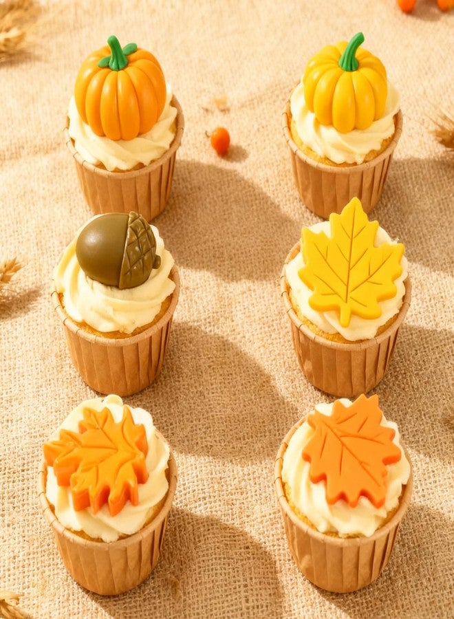 Fchil Fall Silicone Molds, 12-Cavity 3D Pumpkin Autumn Maple Leaf Acorn Cake Pan for Thanksgiving Harvest Theme Baking Chocolate Pudding Jelly Soap Ice Cube, 2Pcs - Image 5