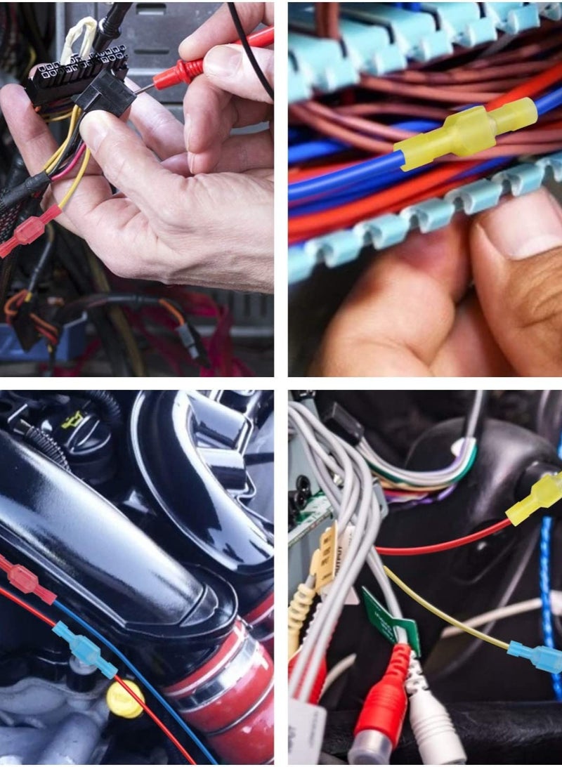 Zikra Nylon Spade Quick Disconnect Connectors Kit,  Electrical Insulated Terminals, Male and Female Spade Wire Crimp Terminal Assortment Kit, Resists Corrosion, 3 Colors 200 Pcs - Image 2