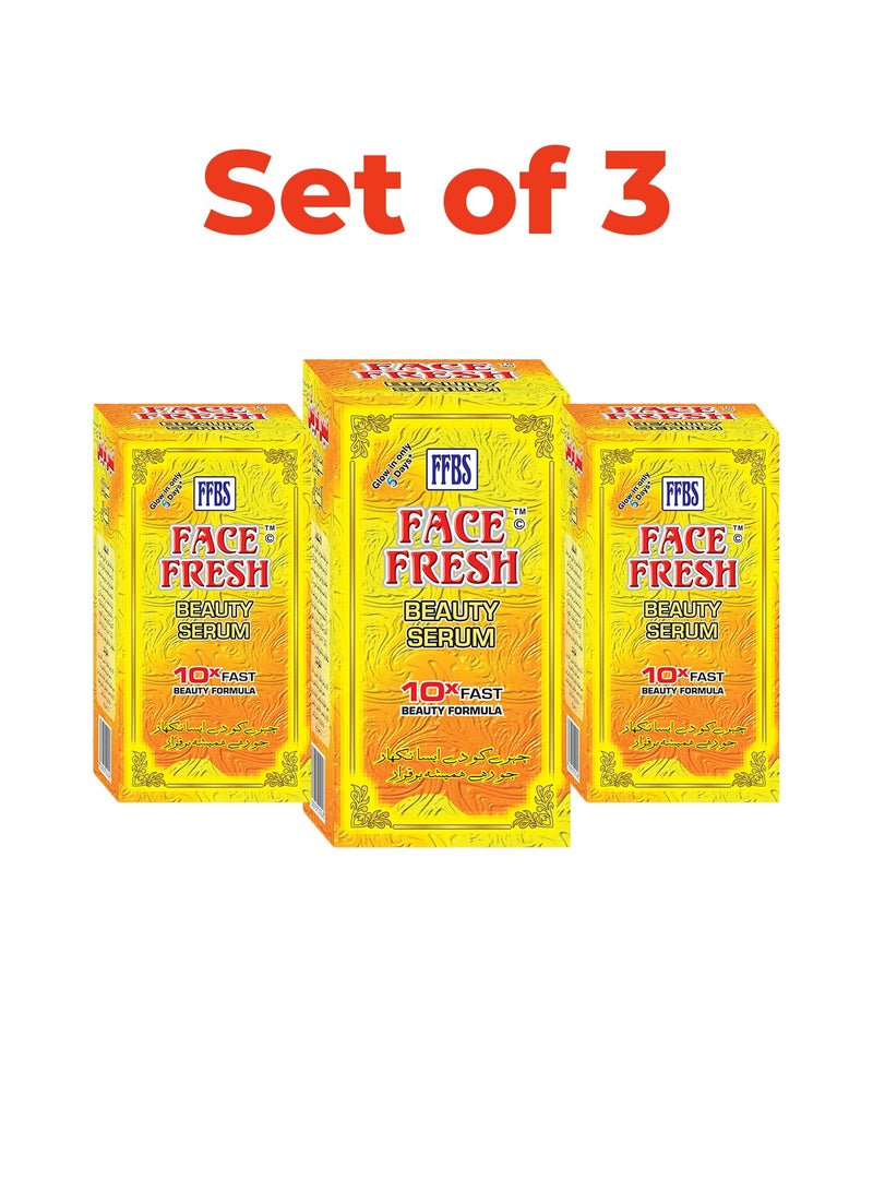 Face Fresh Set of 3 Face Beauty Serum - Hyaluronic Acid & Glutathione, Clears Acne, Lightens & Reduces Pigmentation, Moisturizing, For All Skin Types 3ml - Image 1
