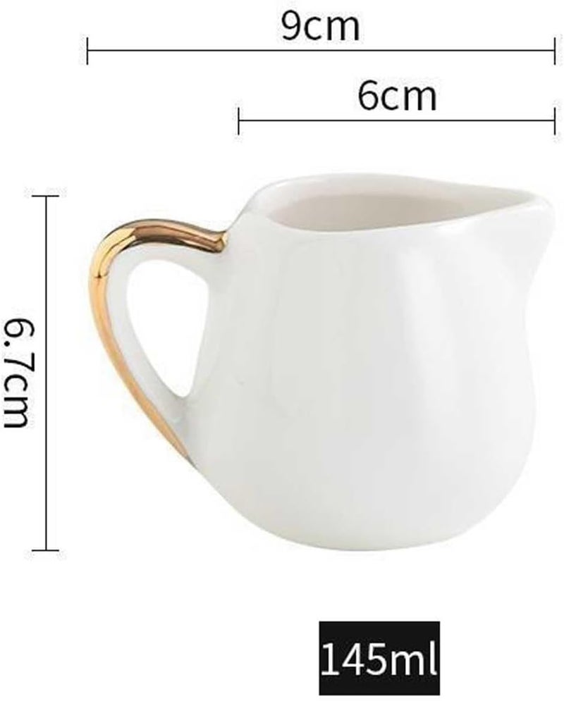 Milk Jug Gravy Boat Water Cup Pitcher Creamer Coffee Sugar Sauce Gold Rimmed Spoon Juice Bucket Small Beef Concentrate Brown Ceramic Steak Bowl - Image 2