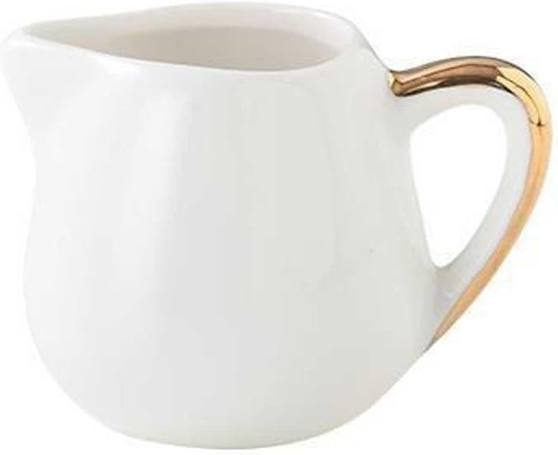 Milk Jug Gravy Boat Water Cup Pitcher Creamer Coffee Sugar Sauce Gold Rimmed Spoon Juice Bucket Small Beef Concentrate Brown Ceramic Steak Bowl - Image 1