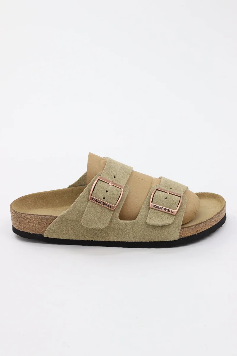 Walk Well Walk Well Genuine Suede Leather Slides