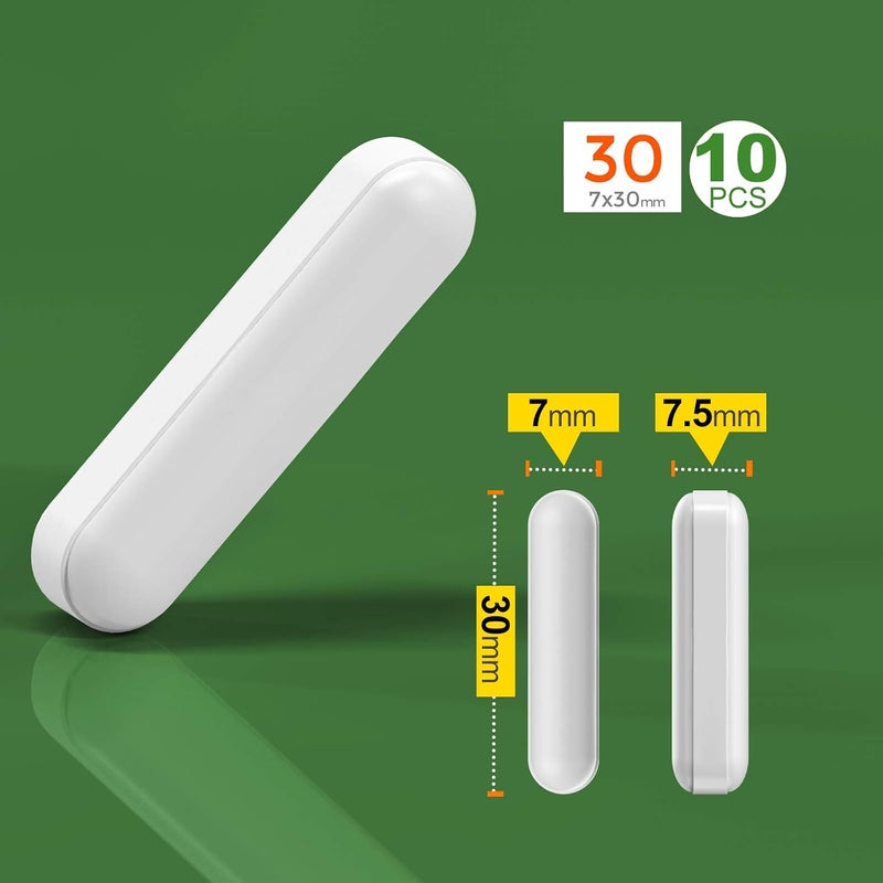 Ks-Tek 10pcs 30mm(1.18 inch) PTFE Magnetic Stir Bar,White Color,Laboratory Bar,Stir Plate Bar,Stir Plate Magnet,Stir Rod Magnetic - Image 2
