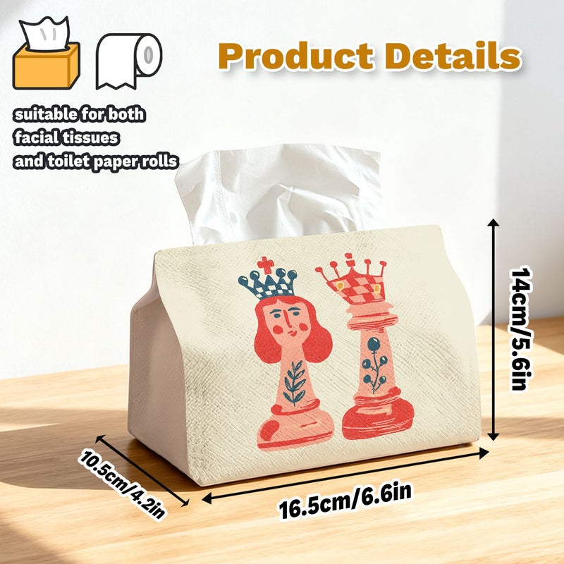 حامل علبة مناديل بتصميم الشطرنج موديل أ للسيارة وديكور المنزل - Image 3