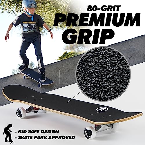 Magneto Beginner Skateboard - Smooth Ride with 51mm 95A Wheels & ABEC-5 Bearings for Cruiser Board - Double-Kick 9-Ply Maple Concave Deck for Kid Skateboard - 27.5" x 7.75" - Image 5