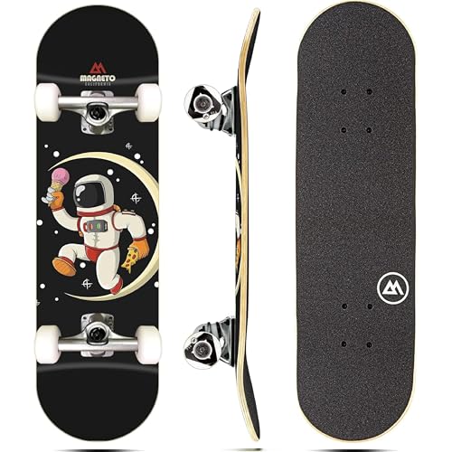 Magneto Beginner Skateboard - Smooth Ride with 51mm 95A Wheels & ABEC-5 Bearings for Cruiser Board - Double-Kick 9-Ply Maple Concave Deck for Kid Skateboard - 27.5" x 7.75" - Image 1