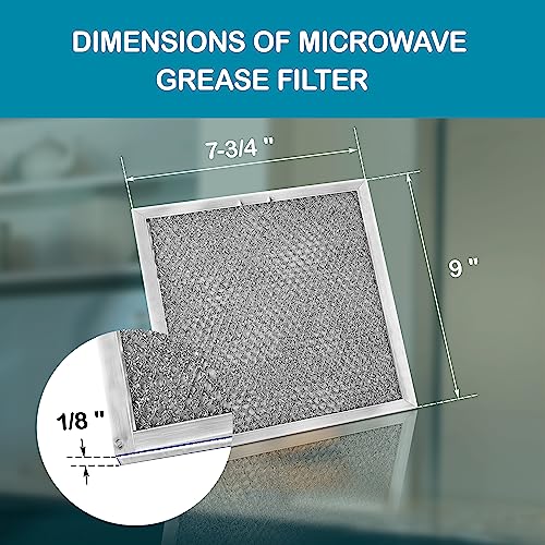 Omaeon Microwave Grease Filter WB6X486, 9" x 7 3/4" - Aluminum Replacement for GE WB06X0486 & WB06X10125 - Grease Filter 7.75" x 9" (2-Pack in Box) - Image 2