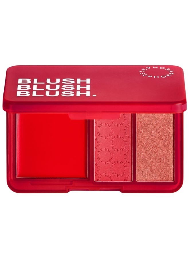 SEPHORA SEPHORA COLLECTION Blush Blush Blush Palette – Trio of Blushes – 04 Heart Breaker - Vibrant Red Blush Palette Shades | Cream & Powder Blush Formula – 7.7ml  - Image 1