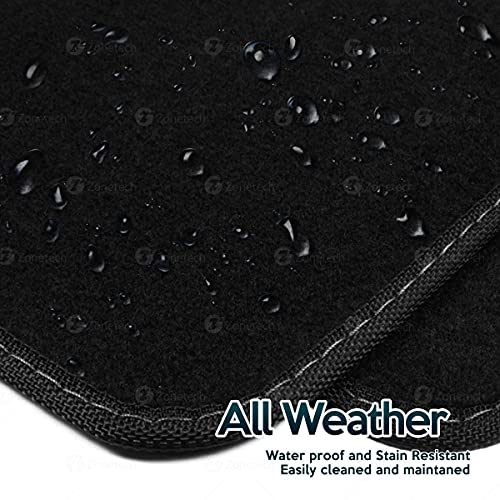 ZONETECH Zone Tech All Weather Carpet Vehicle Floor Mats- 4-Piece Black Premium Quality Carpeted Floor Liners Plus Vinyl Heel Pad for Additional Protection - Driver Seat, Passenger Seat and Rear - Image 4