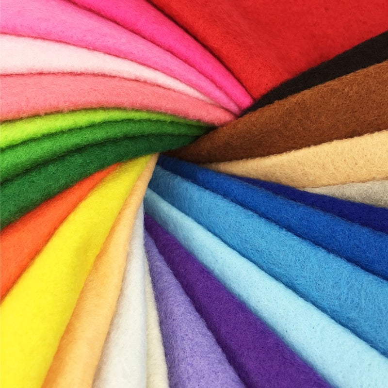 24pcs Thick 14mm Soft Felt Fabric Sheet Assorted Color Felt Pack DIY Craft Sewing Squares Nonwoven Patchwork 15 15cm