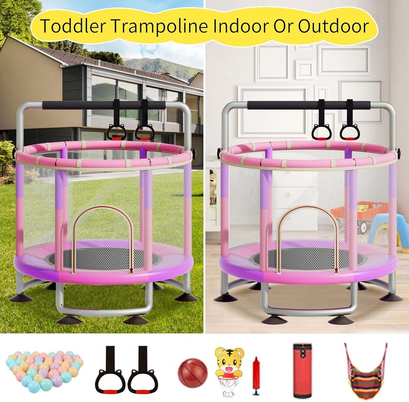 CYlively 5-in-1 Toddler Trampoline for Kids,60"" Trampoline for Toddlers,Upgrade Kids Trampoline Indoor Outdoor,500lbs Baby Child Large Small Trampoline with Safety Net - Image 2