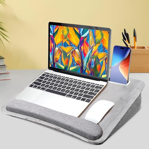 CANWAY Portable Laptop Desk with Anti-Slip Strip & Storage Function for Home Office Use as Computer Laptop Stand, Book Tablet,Fits up to 15.6 inch Laptop (Grey) - Image 1