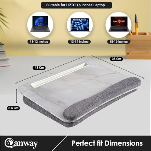 CANWAY Portable Laptop Desk with Anti-Slip Strip & Storage Function for Home Office Use as Computer Laptop Stand, Book Tablet,Fits up to 15.6 inch Laptop (Grey) - Image 2