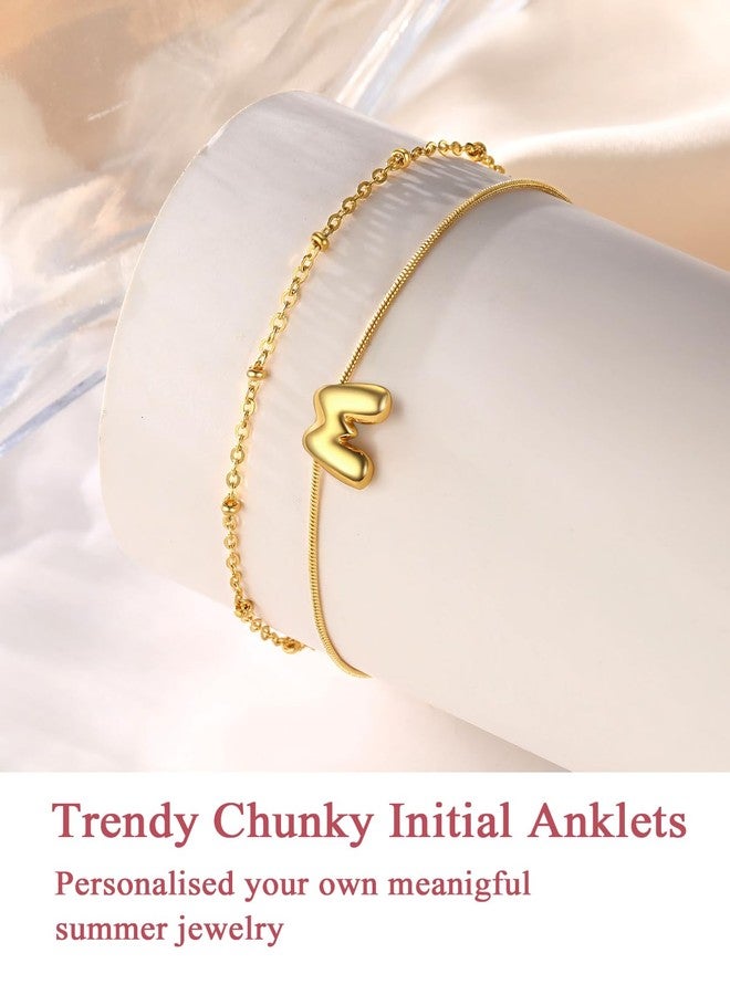 FOCALOOK Gold Letter J Anklet, Adjustable Double Initial Anklets Chain for Plus Size Ankle, Fashionable Everyday Jewelry for Women - Image 5